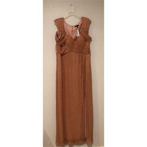 Rose Gold Slitted Long Dress